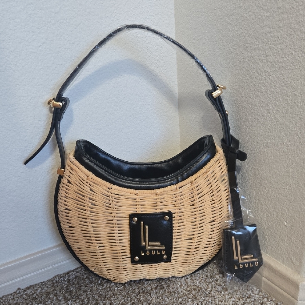 Loulu Black and Tan Woven Bag